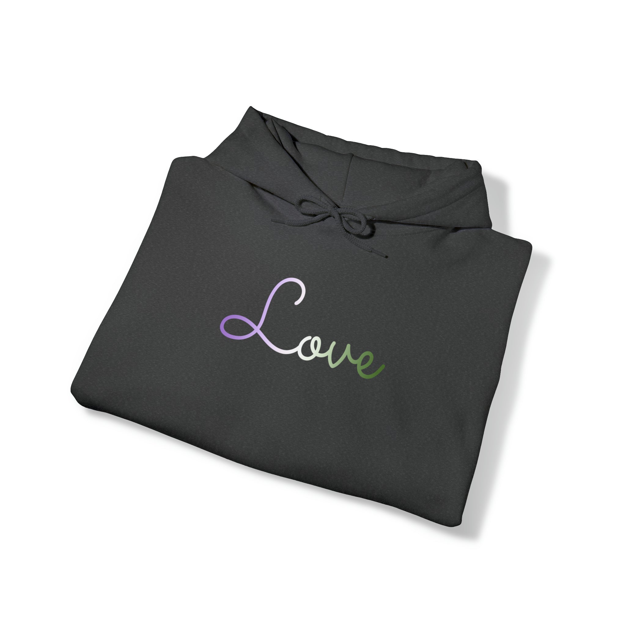 Genderqueer Love Script Hoodie: Subtly Elegant Pride Sweatshirt