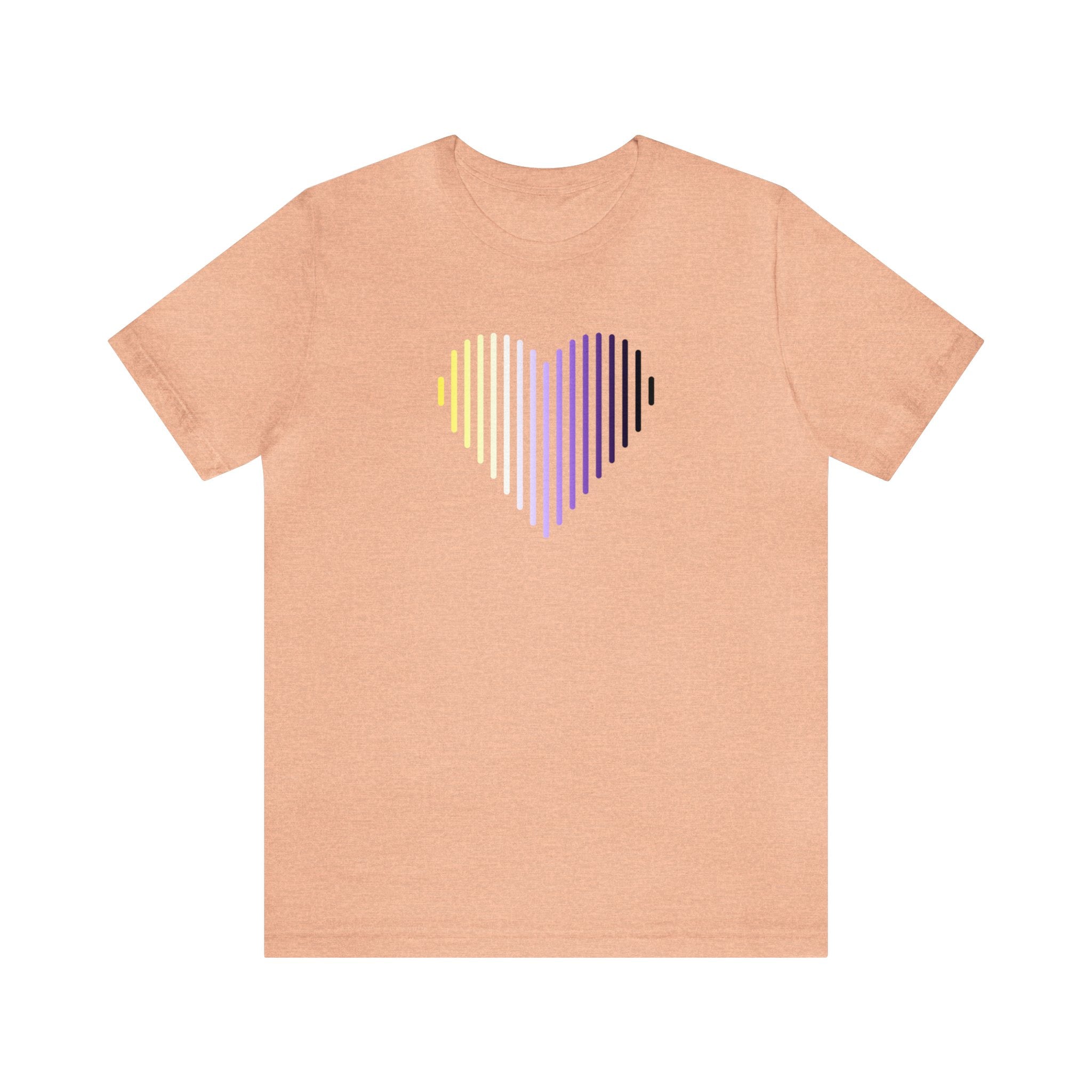 Nonbinary Heart Lines T-Shirt: Pride Gradient Tee