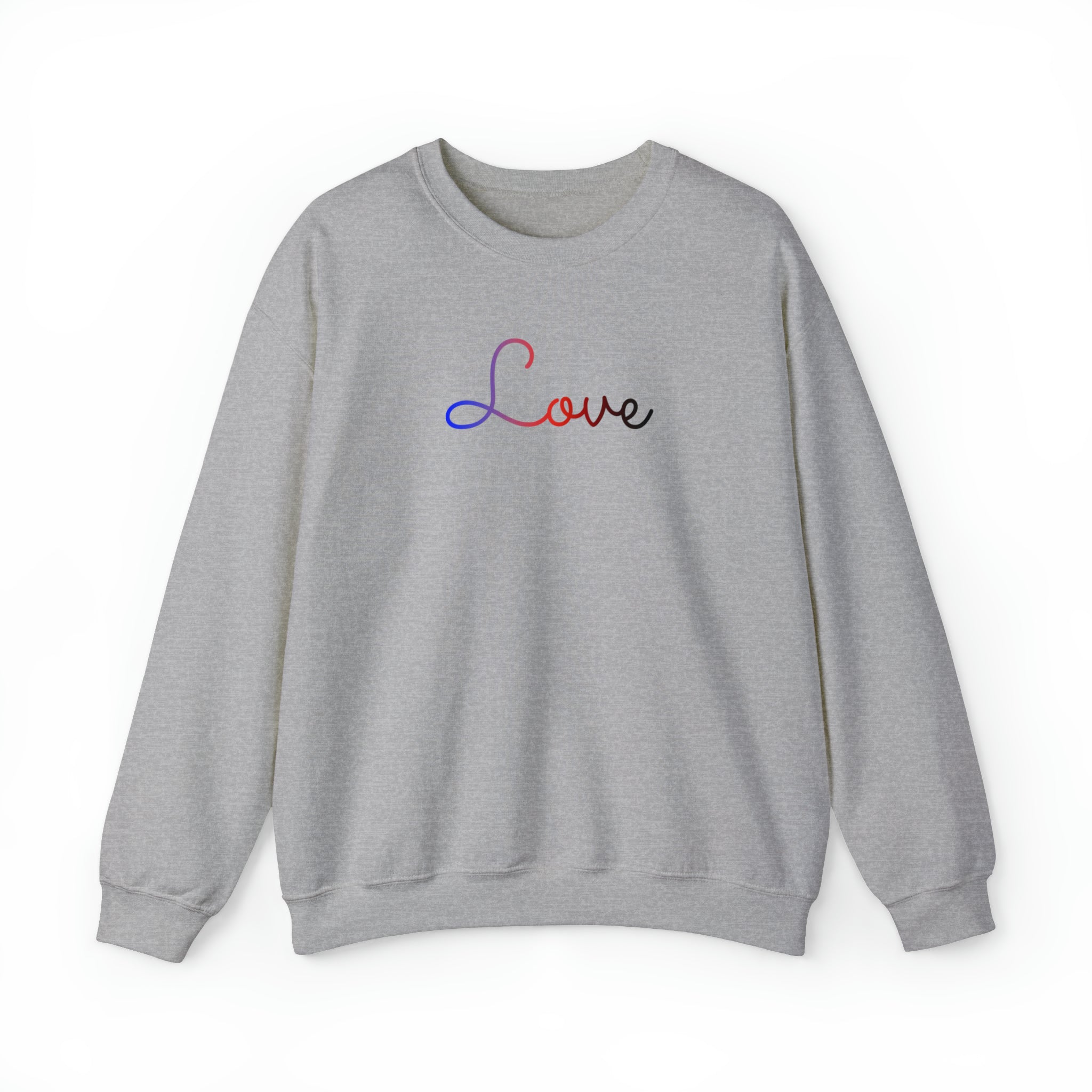 Polyamory Love Script Sweatshirt: Subtly Elegant Pride Sweater