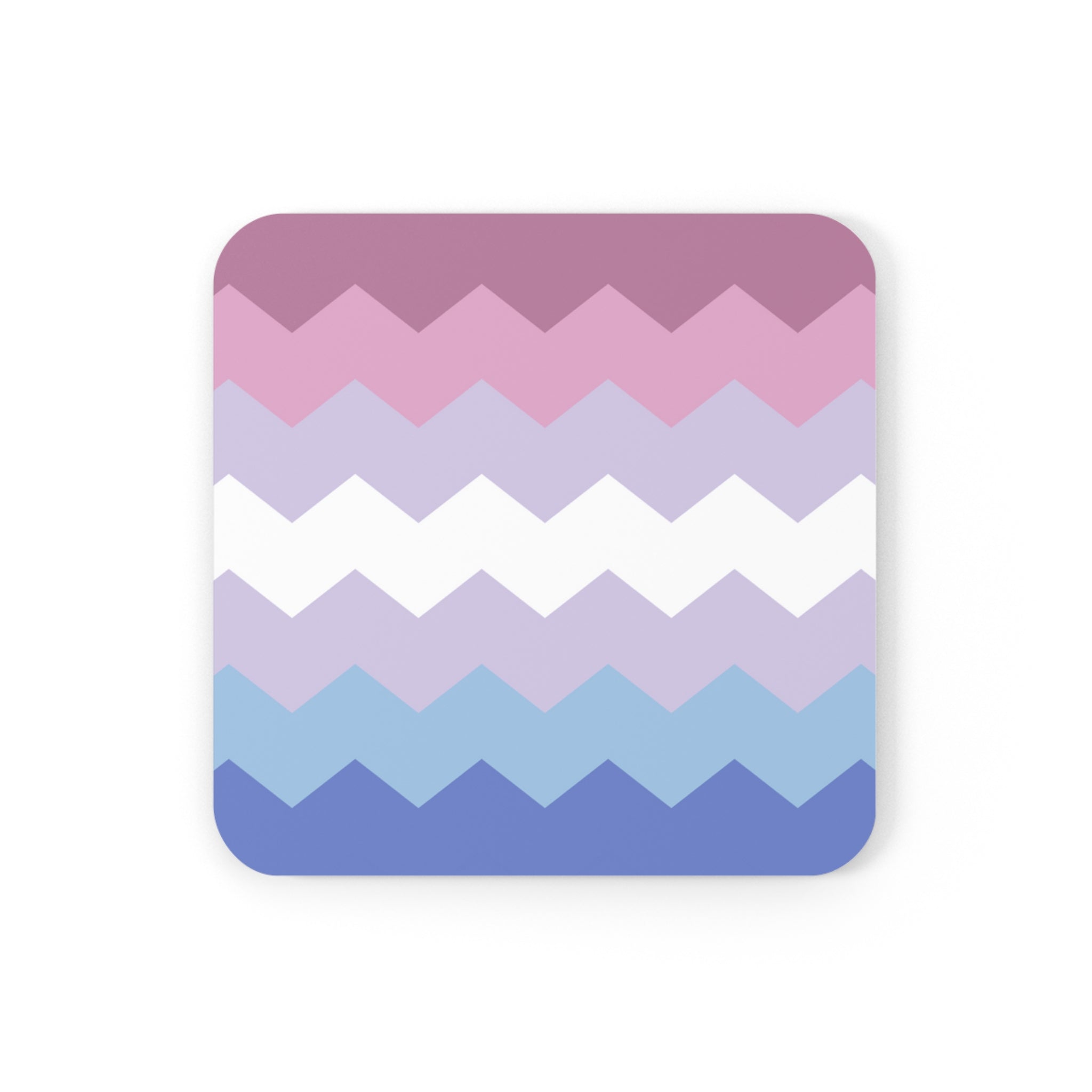 Bigender Flag Coaster Set: 4 Corkwood Wavey Drink Coasters
