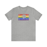 Alaska Pride Flag Tee: Rainbow LGBTQ+ State Silhouette Distressed Shirt