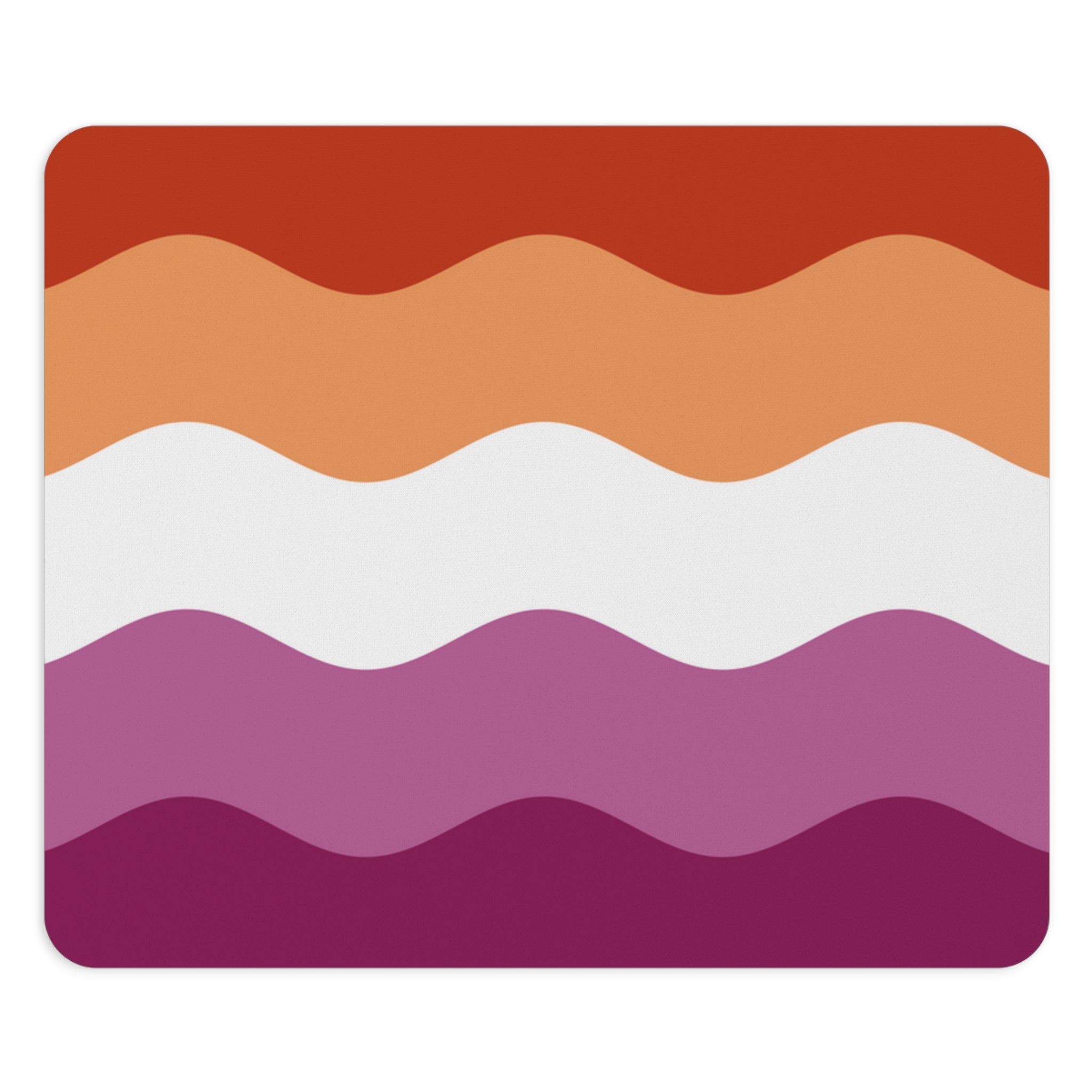 Lesbian Pride Flag Ripple Mousepad: Wavey Design for Desk