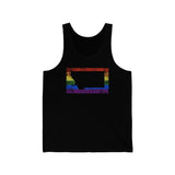 Montana Pride Flag Tank: Rainbow LGBTQ+ State Silhouette Distressed Tank-Top