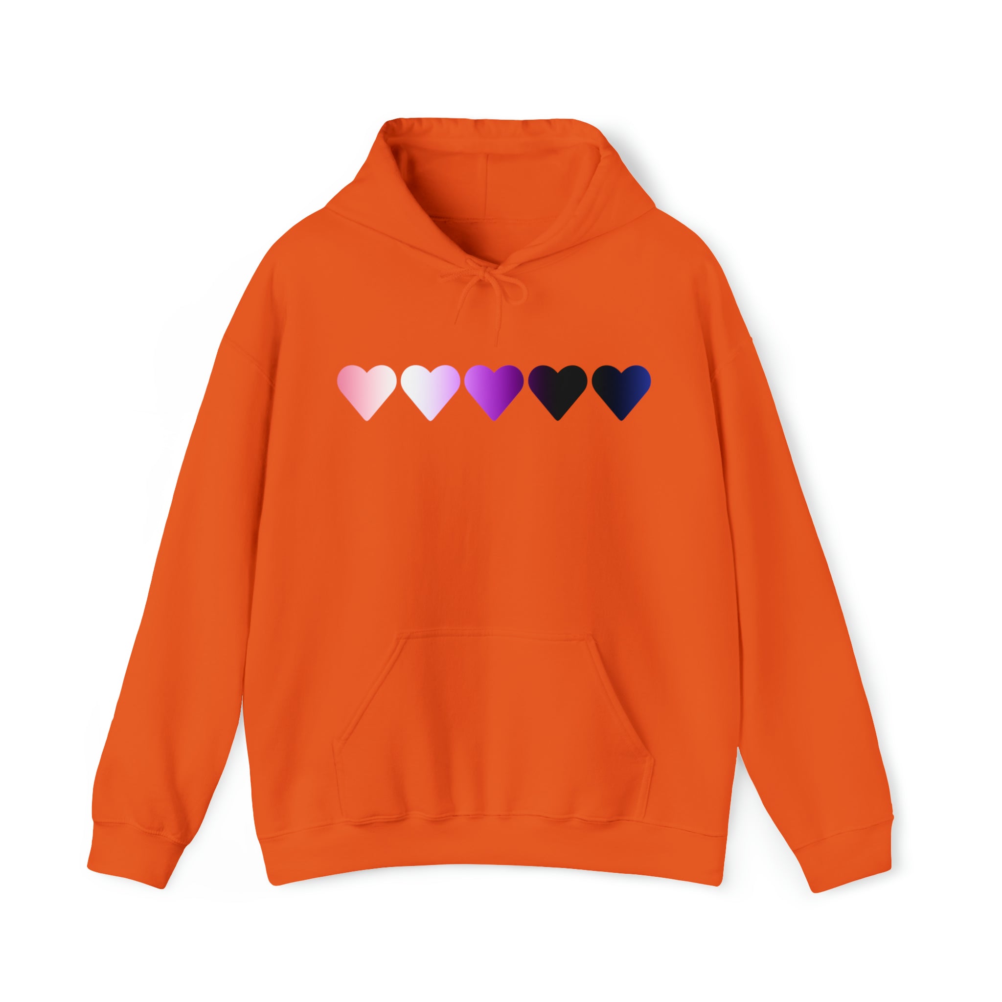 Genderfluid Flag Hearts Hoodie: Pride LGBTQ+ Gradient Design