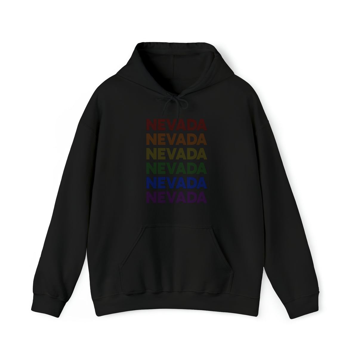 Nevada LGBTQ+ Pride Flag, Faded Black Hoodie
