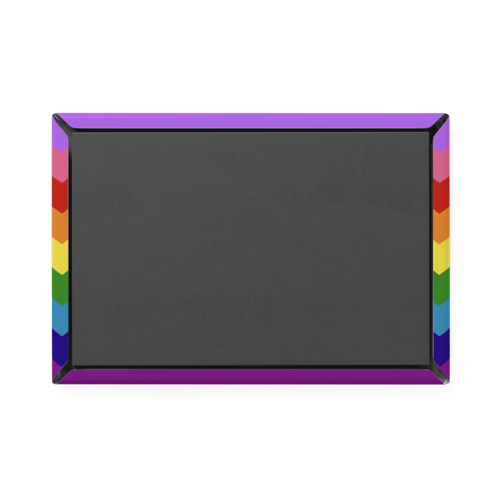 Gilbert Baker Pride Flag Magnet: Wavey Rectangle Button for Fridge