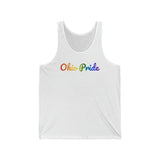 Ohio Pride Tank Top: Flowing Cursive Design with LGBTQ+ Gradient