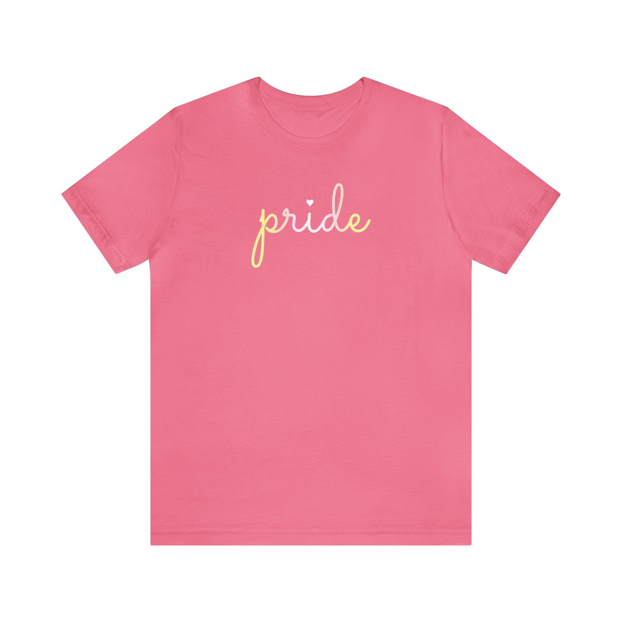 Pangender Pride T-Shirt: Flowing Cursive 'Pride' in Gradient Hues