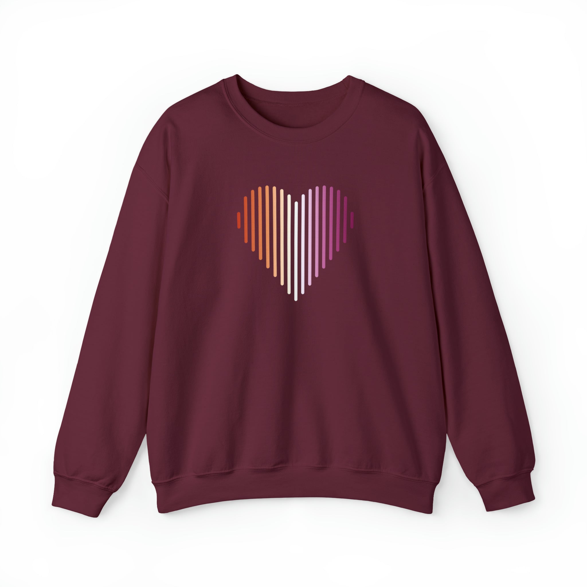 Lesbian Heart Lines Sweater: Pride Gradient Sweatshirt