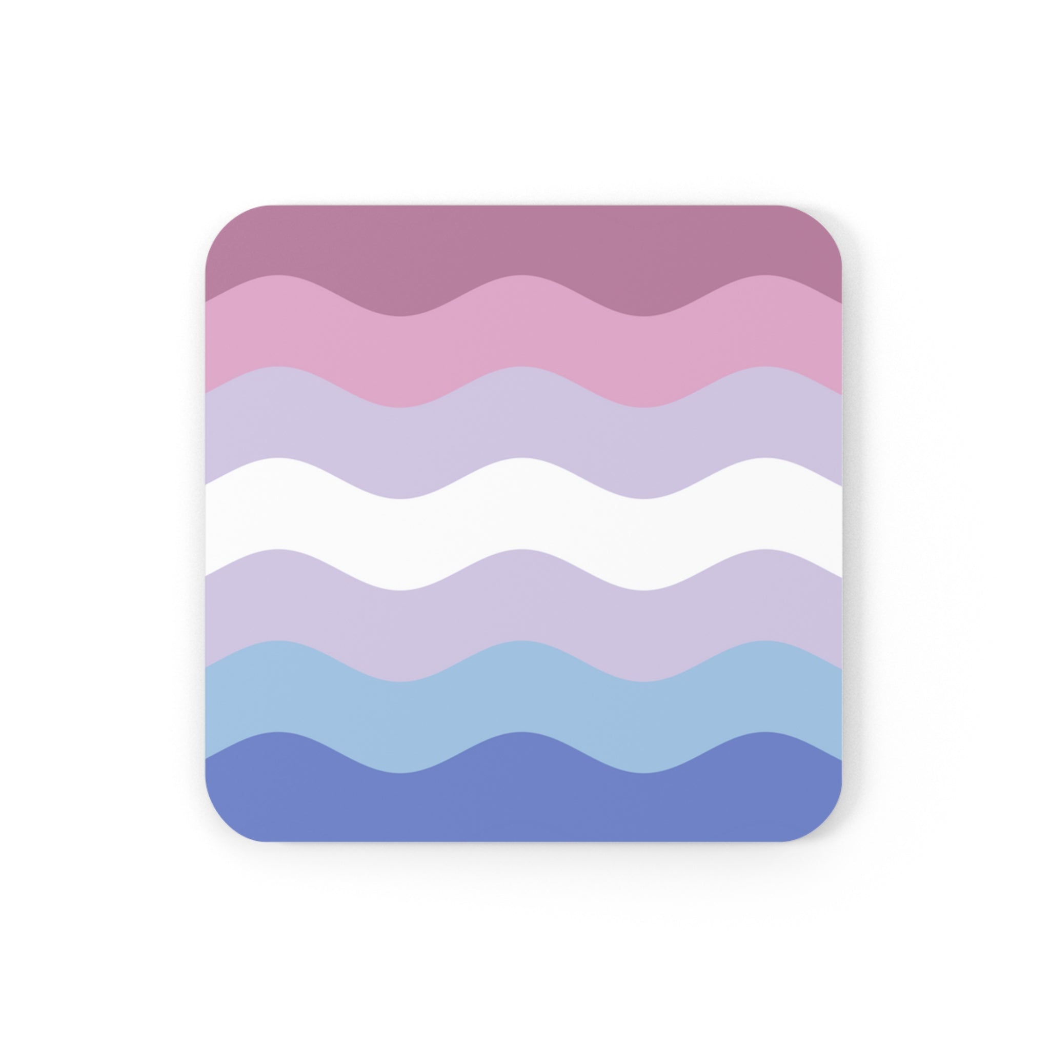 Bigender Flag Coaster Set: 4 Corkwood Ripple Drink Coasters
