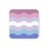 Bigender Flag Coaster Set: 4 Corkwood Ripple Drink Coasters