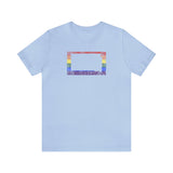 South Dakota Pride Flag Tee: Rainbow LGBTQ+ State Silhouette Distressed Shirt