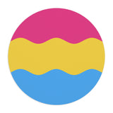 Pansexual Flag Ripple Mousepad: Wavey Design for Desk