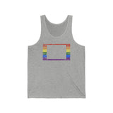 Colorado Pride Flag Tank: Rainbow LGBTQ+ State Silhouette Distressed Tank-Top