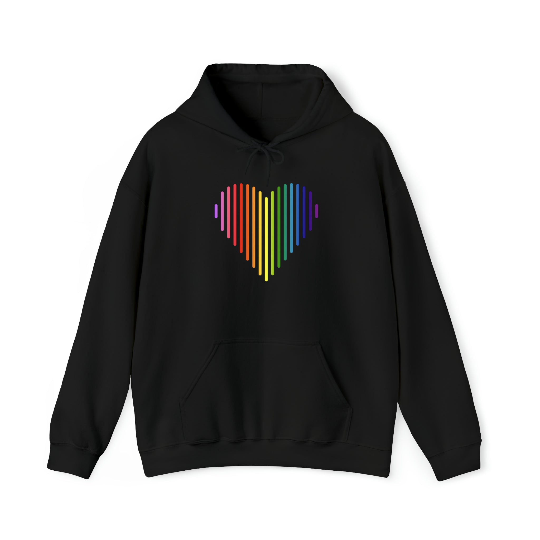 Gilbert Baker Pride Flag Heart Lines Hoodie: Pride Gradient Sweater