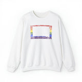 South Dakota Pride Flag Sweater: Rainbow LGBTQ+ State Silhouette Distressed Sweatshirt