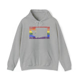 Washington Pride Flag Hoodie: Rainbow LGBTQ+ State Silhouette Distressed Hooded Sweatshirt