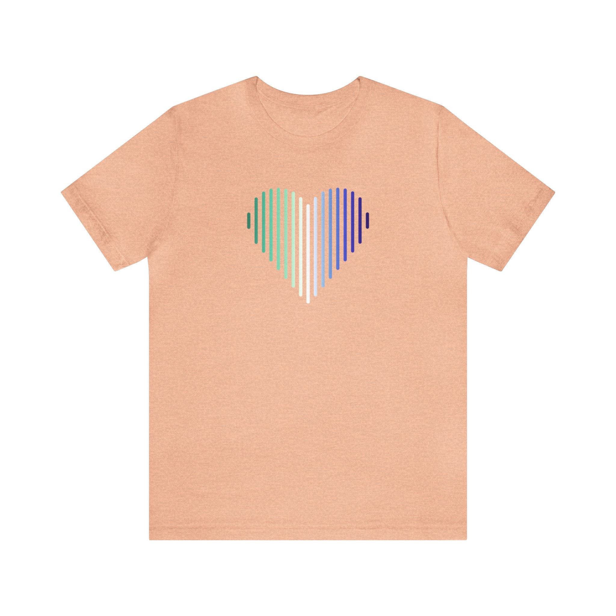 Gay Heart Lines T-Shirt: Pride Gradient Tee