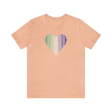Gay Heart Lines T-Shirt: Pride Gradient Tee
