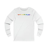 New York is Gay Pride Long Sleeve T-Shirt: LGBTQ+ Flag Gradient Tee