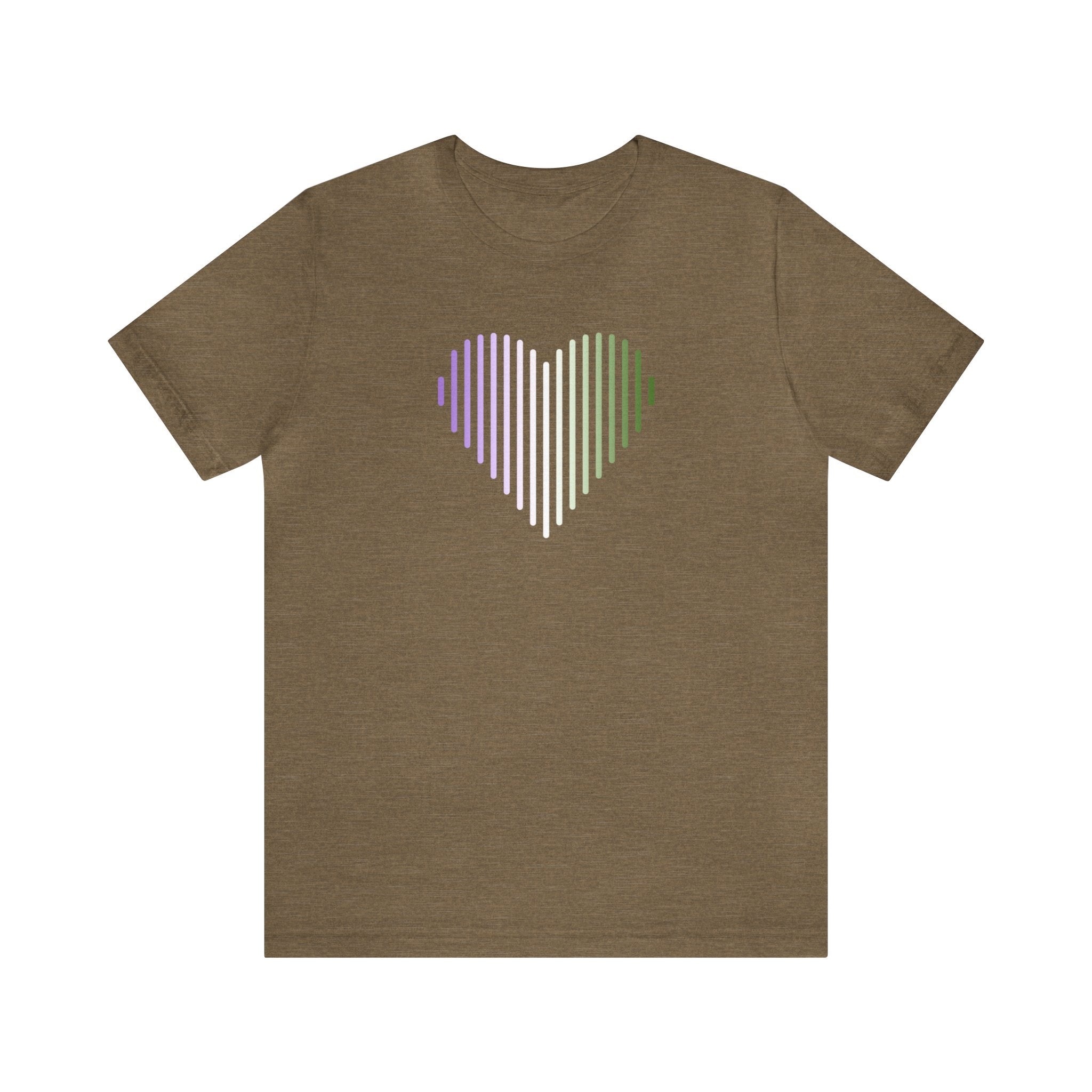 Genderqueer Heart Lines T-Shirt: Pride Gradient Tee