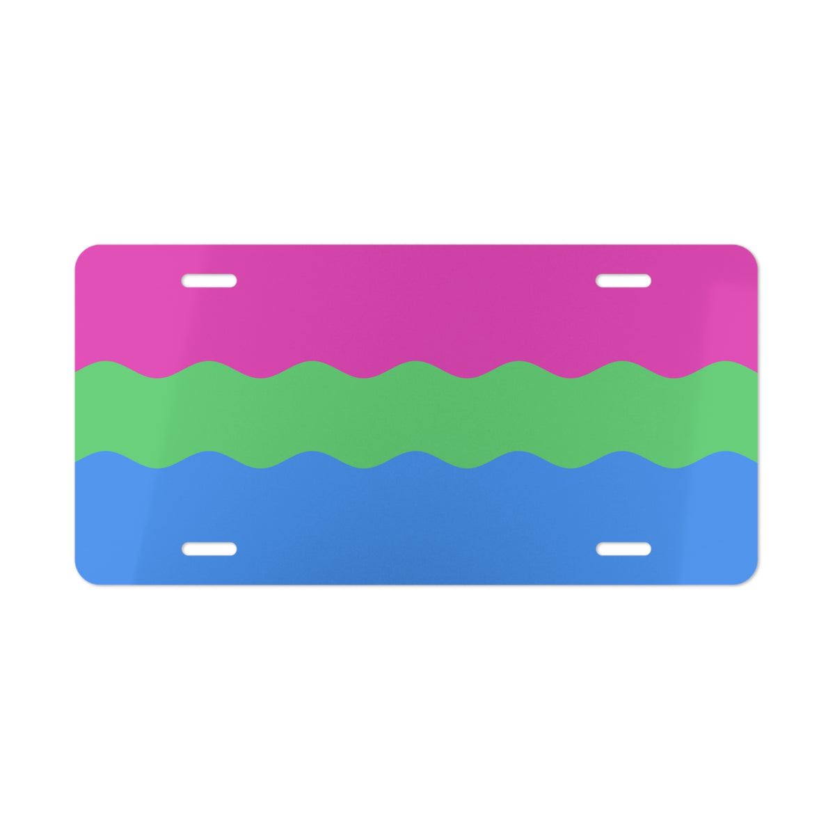 Polysexual Flag Ripple Vanity License Plate: Wavey Design for Cars