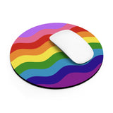 LGBTQ+ Flag Ripple Mousepad: Wavey Design for Desk