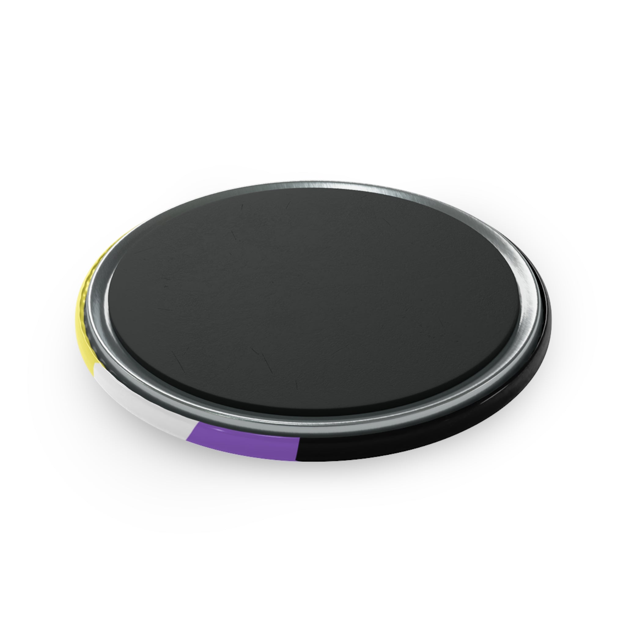 Nonbinary Pride Flag Magnet: Wavey Round Button for Fridge