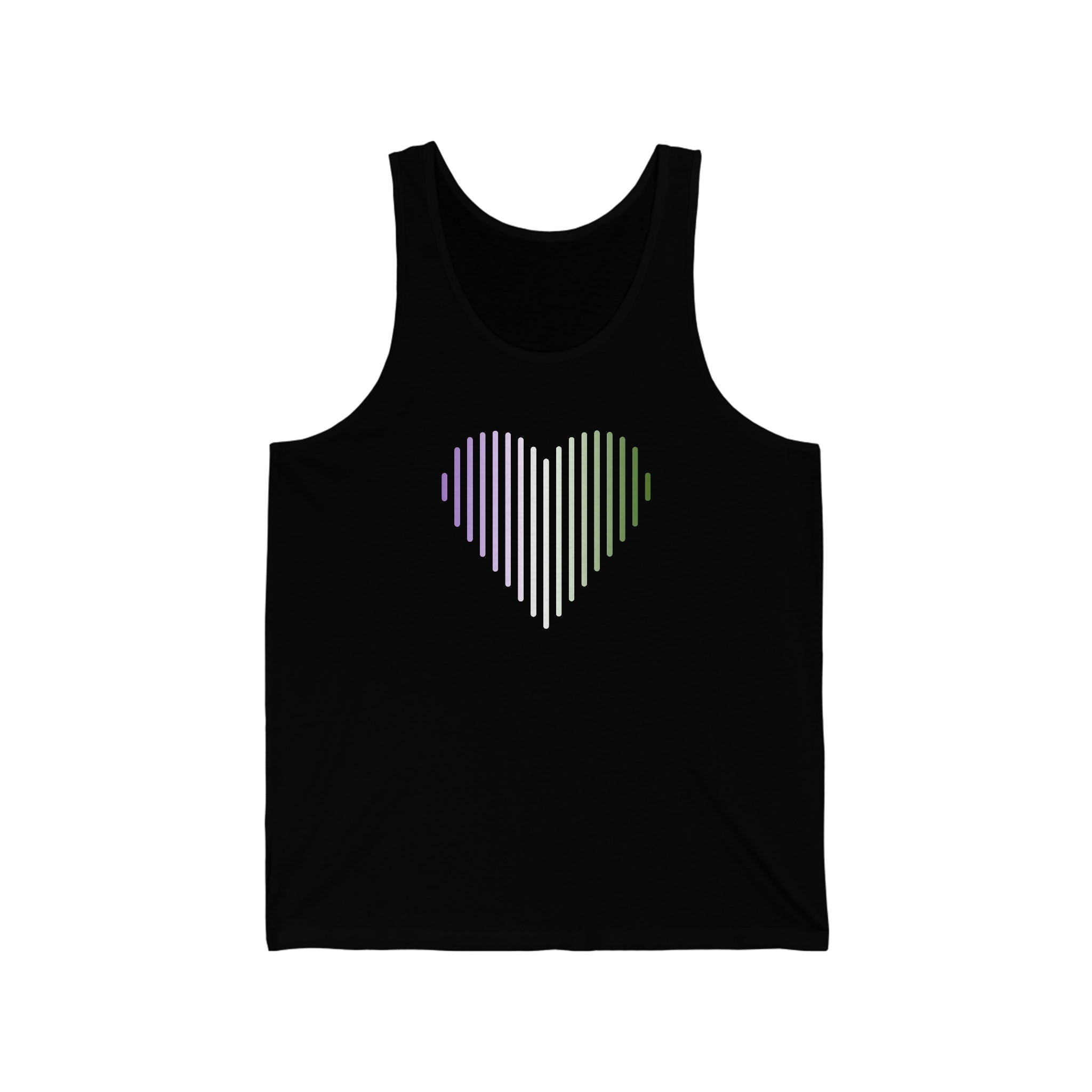 Genderqueer Heart Lines Tank-Top: Pride Gradient Tank
