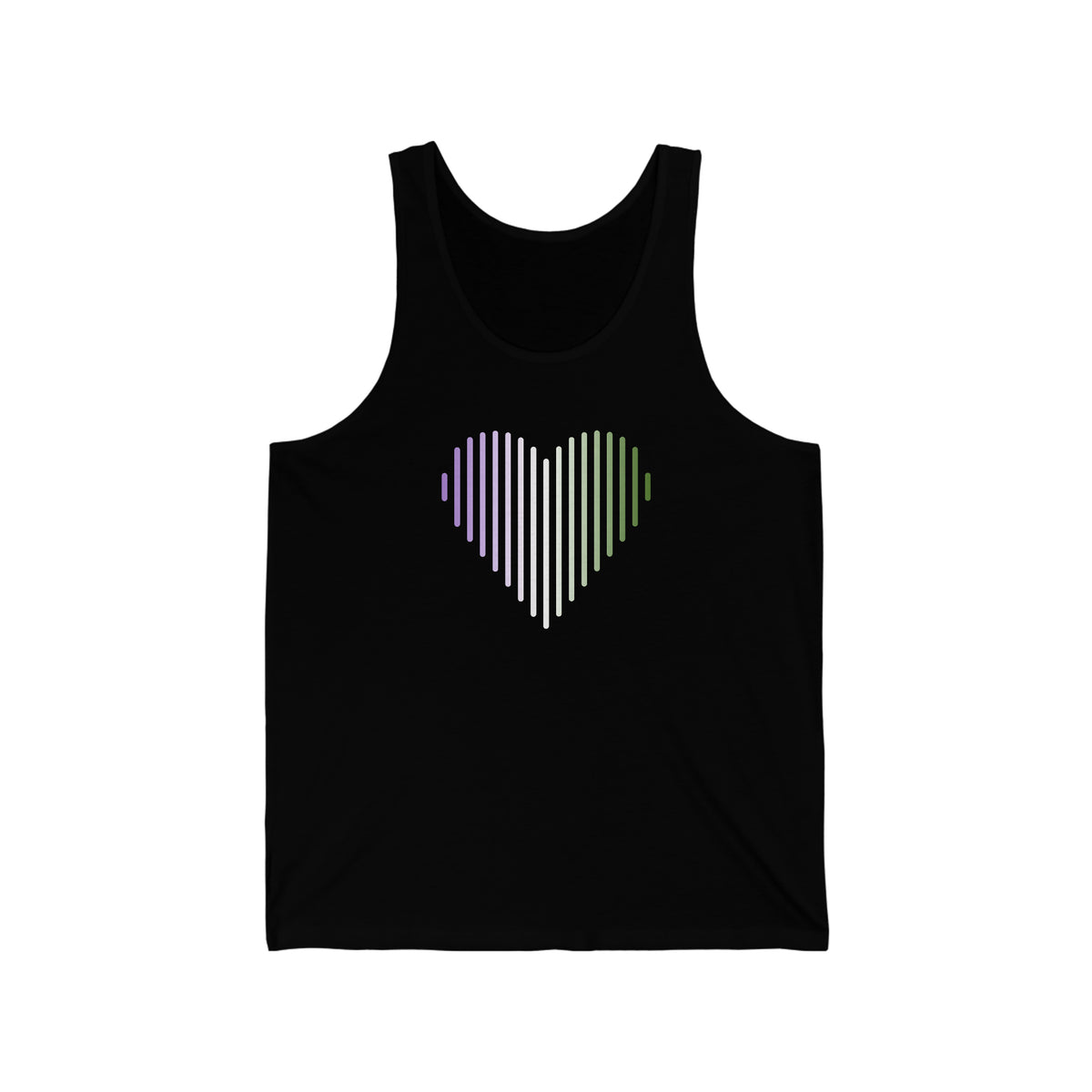 Genderqueer Heart Lines Tank-Top: Pride Gradient Tank