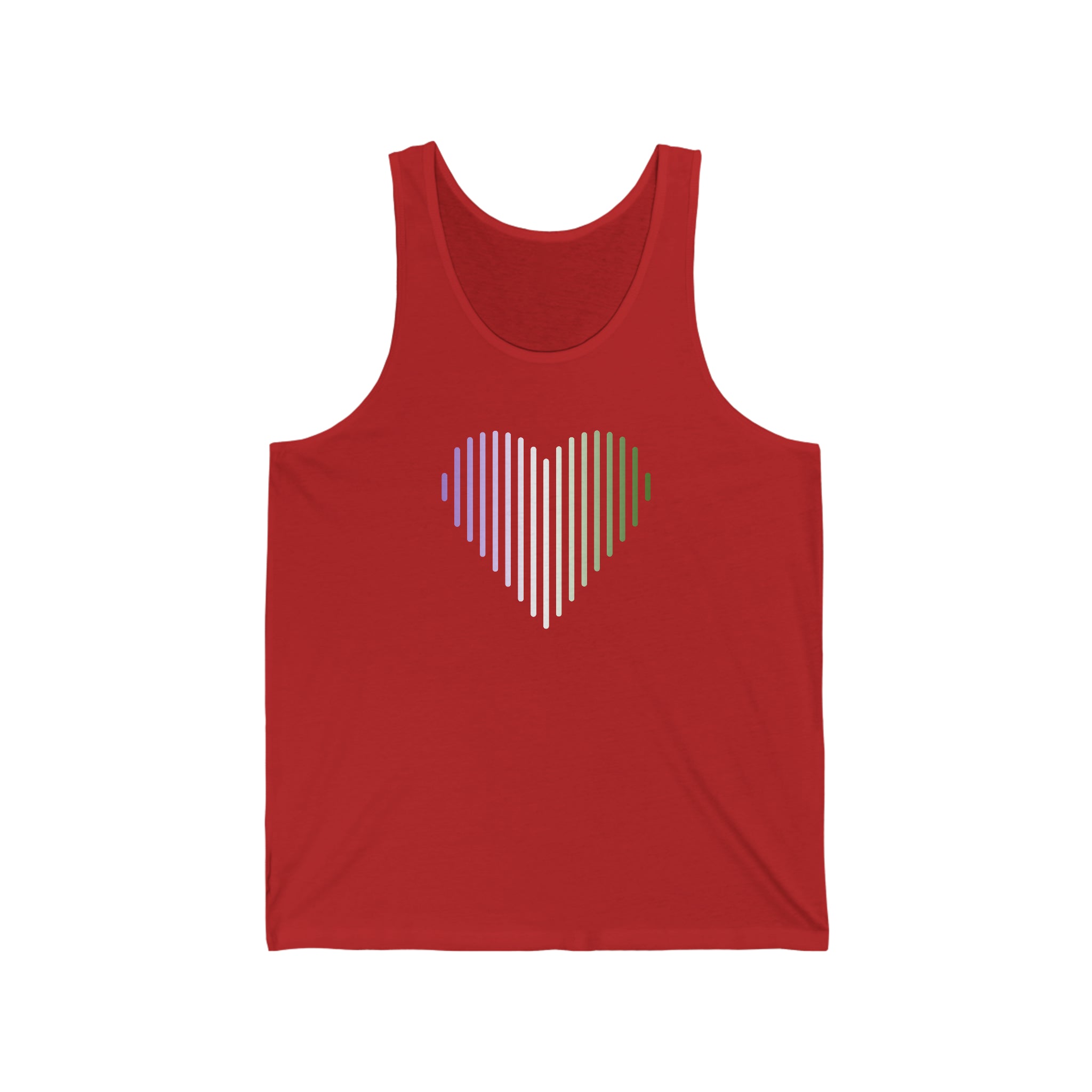 Genderqueer Heart Lines Tank-Top: Pride Gradient Tank