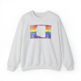 Arizona Pride Flag Sweater: Rainbow LGBTQ+ State Silhouette Distressed Sweatshirt