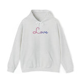 Bisexual Love Script Hoodie: Subtly Elegant Pride Sweatshirt