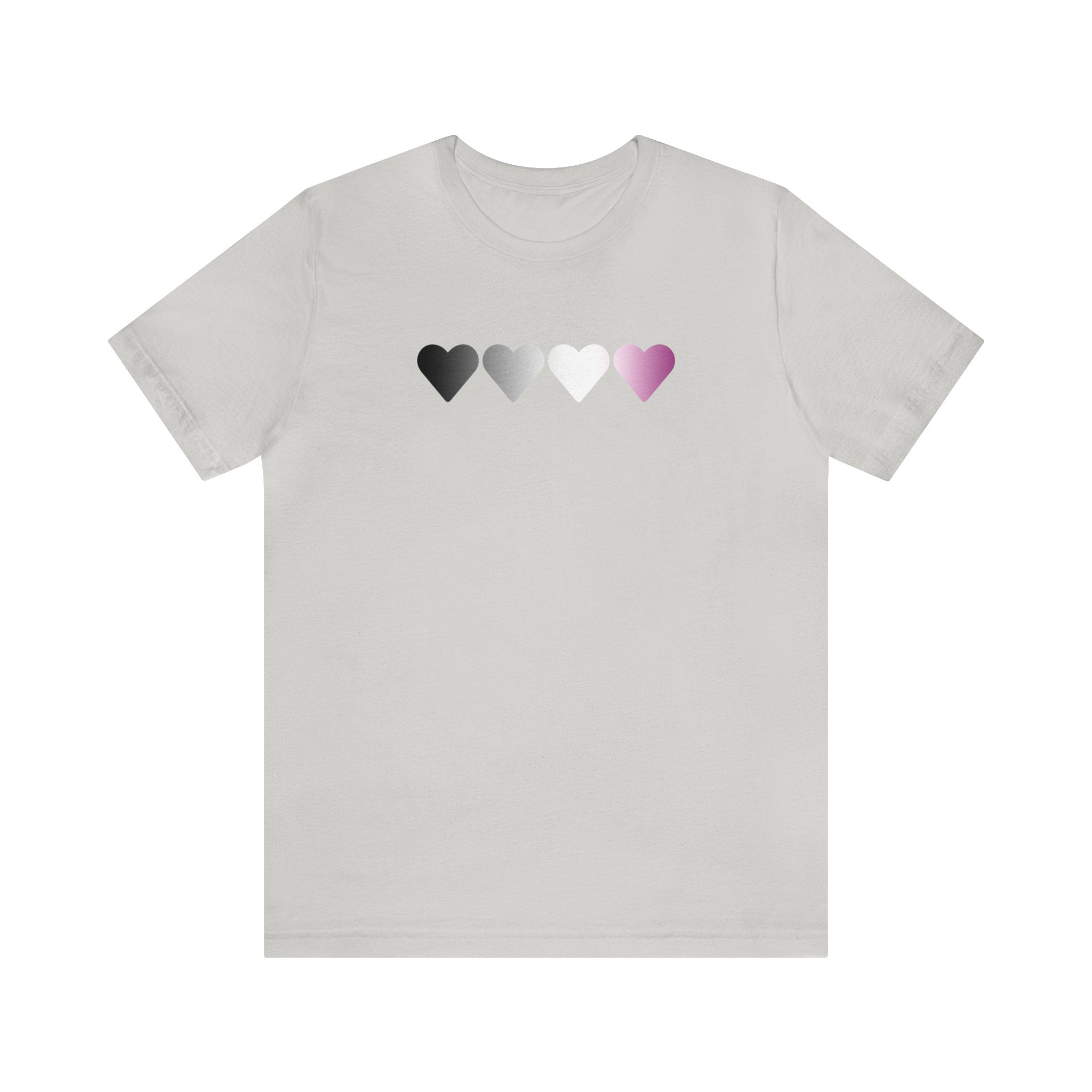 Asexual Flag Hearts T-Shirt: Pride LGBTQ+ Gradient Design