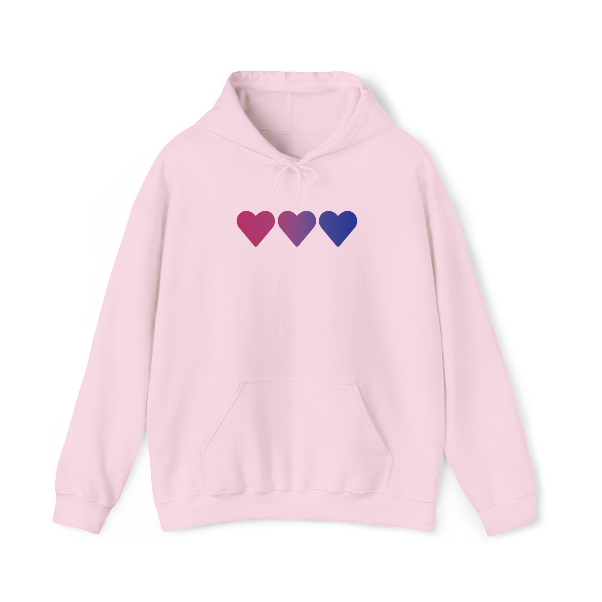 Bisexual Flag Hearts Hoodie: Pride LGBTQ+ Gradient Design