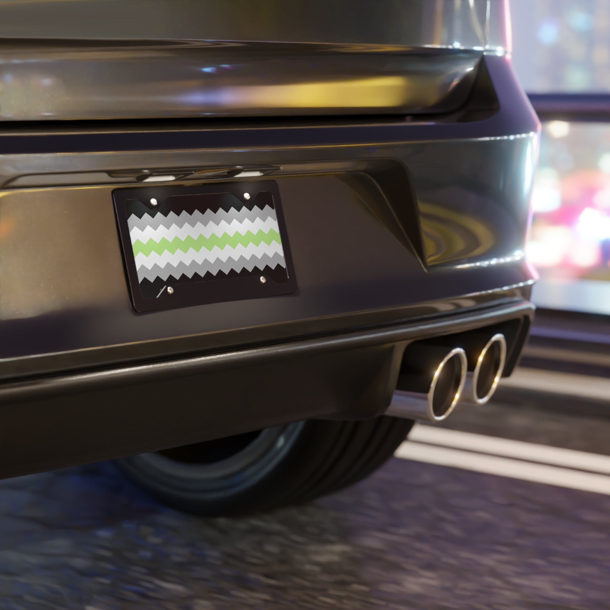 Agender Flag Wavey Vanity License Plate: Sharp Design for Cars