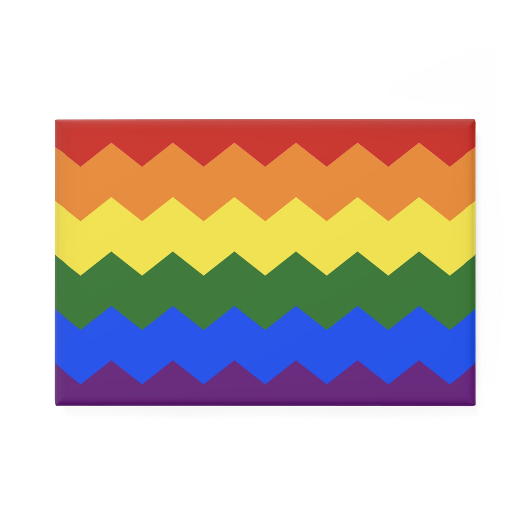 Pride Flag Magnet: Wavey Rectangle Button for Fridge