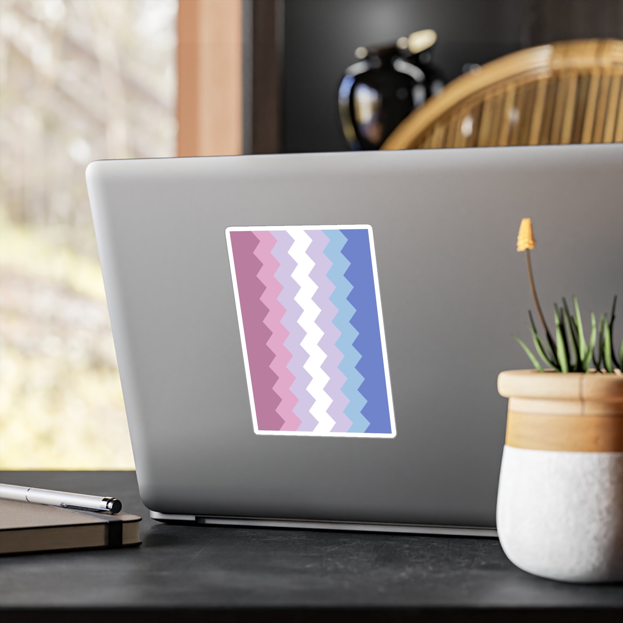 Bigender Flag Wavey Decal: Sharp Pride Sticker