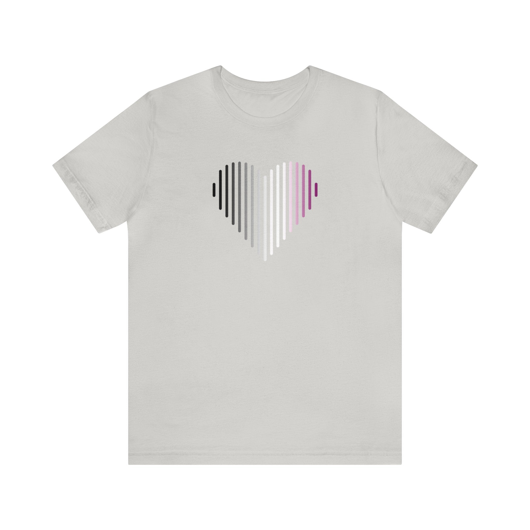 Asexual Heart Lines T-Shirt: Pride Gradient Tee