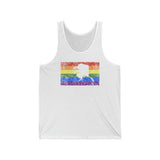 Alaska Pride Flag Tank: Rainbow LGBTQ+ State Silhouette Distressed Tank-Top