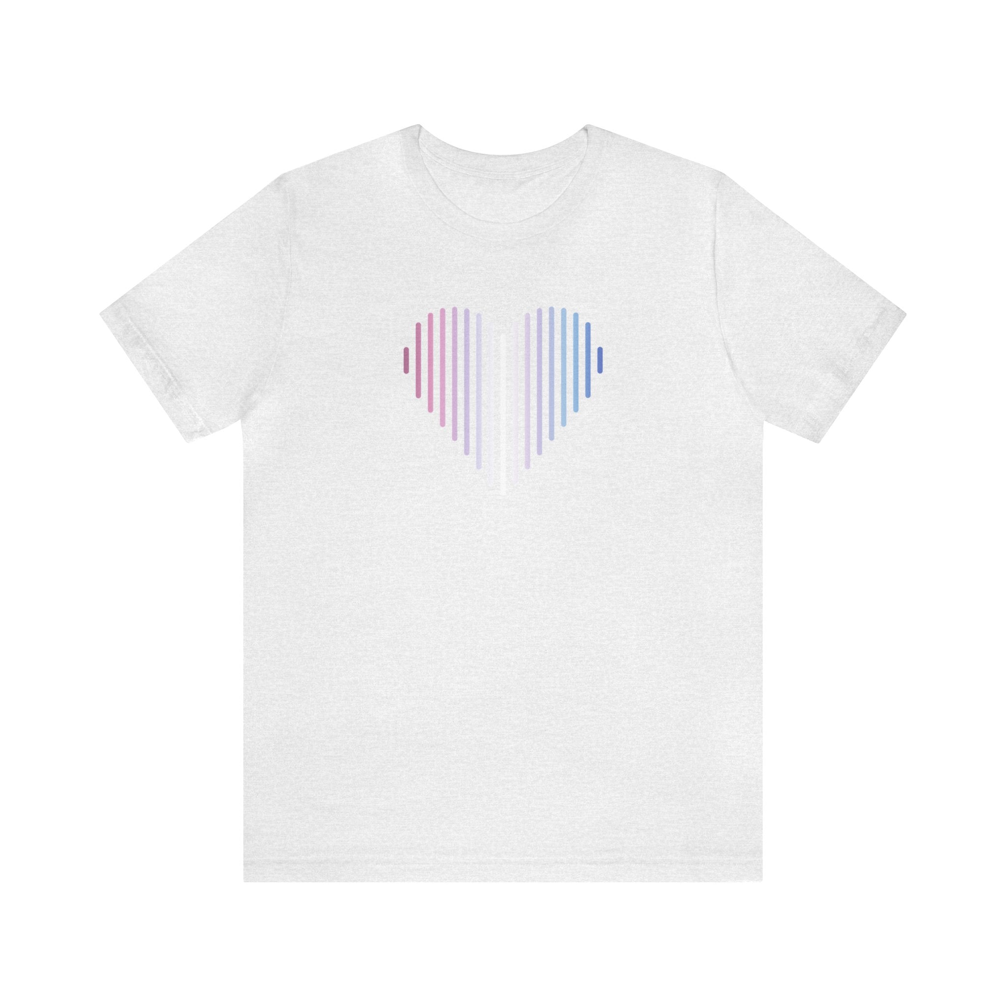Bigender Heart Lines T-Shirt: Pride Gradient Tee
