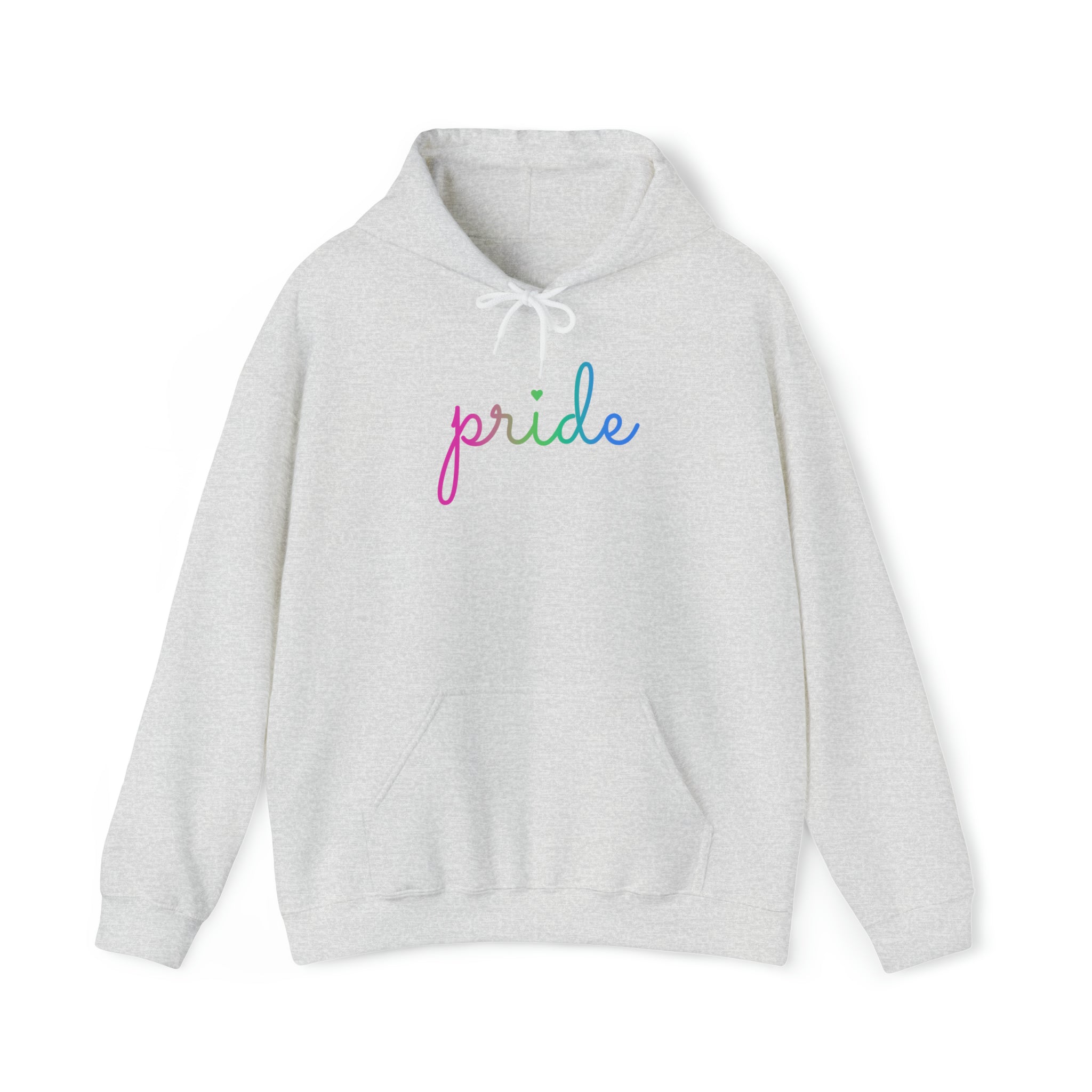 Polysexual Pride Hoodie: Flowing Cursive 'Pride' in Gradient Hues