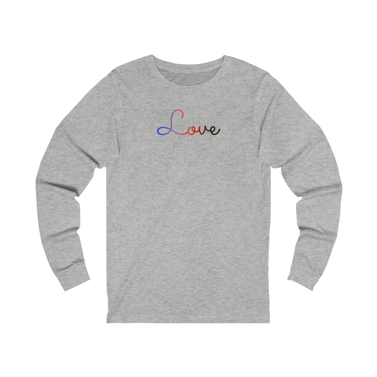 Polyamory Love Script Long Sleeve T-Shirt: Subtly Elegant Pride Tee
