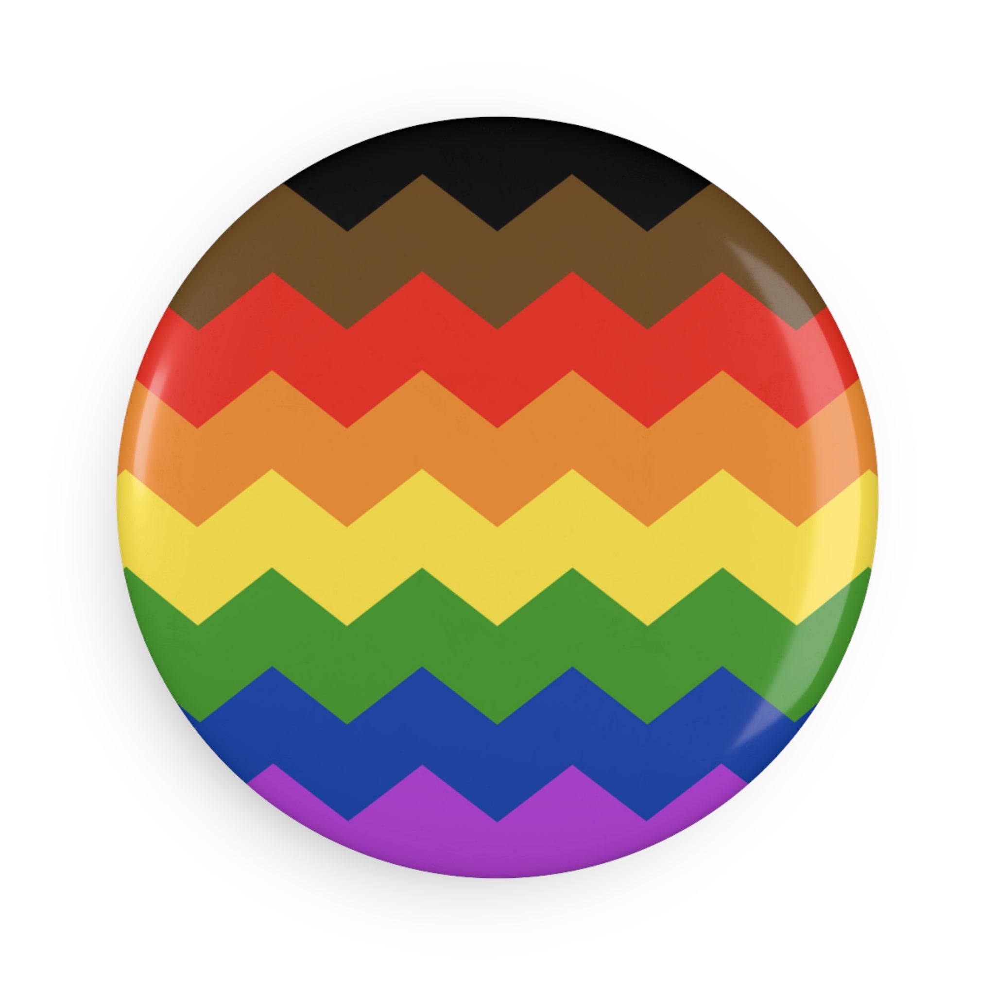 Philadelphia Pride Flag Magnet: Wavey Round Button for Fridge
