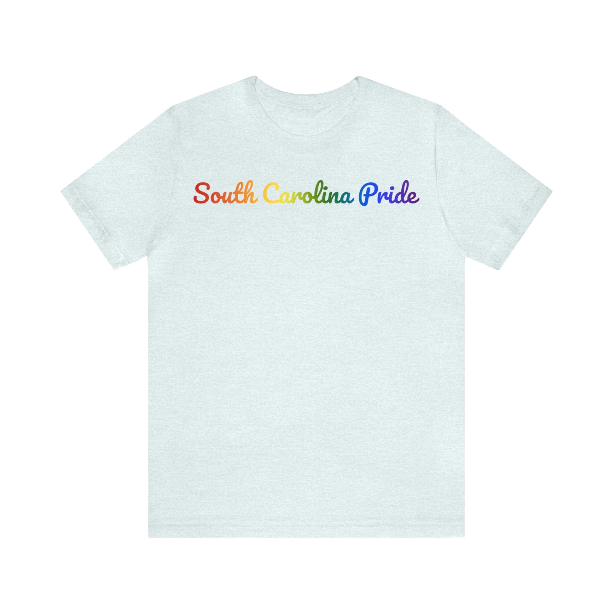 South Carolina Pride T-Shirt: Flowing Cursive Design with LGBTQ+ Gradient