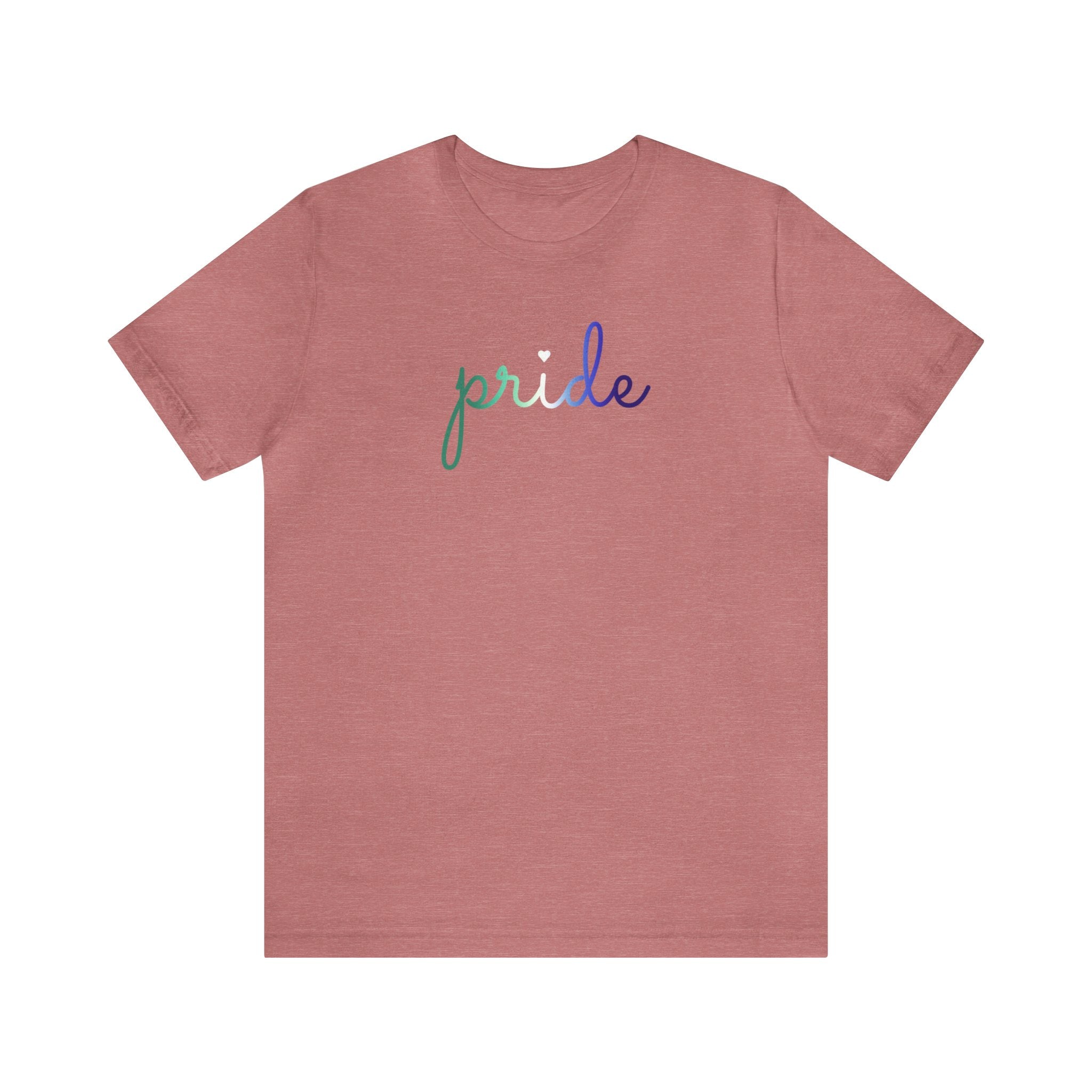 Gay Pride T-Shirt: Flowing Cursive 'Pride' in Gradient Hues