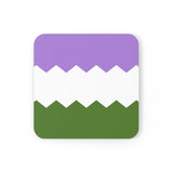 Genderqueer Flag Coaster Set: 4 Corkwood Wavey Drink Coasters