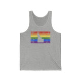 Idaho Pride Flag Tank: Rainbow LGBTQ+ State Silhouette Distressed Tank-Top