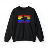 Texas Pride Flag Sweater: Rainbow LGBTQ+ State Silhouette Distressed Sweatshirt