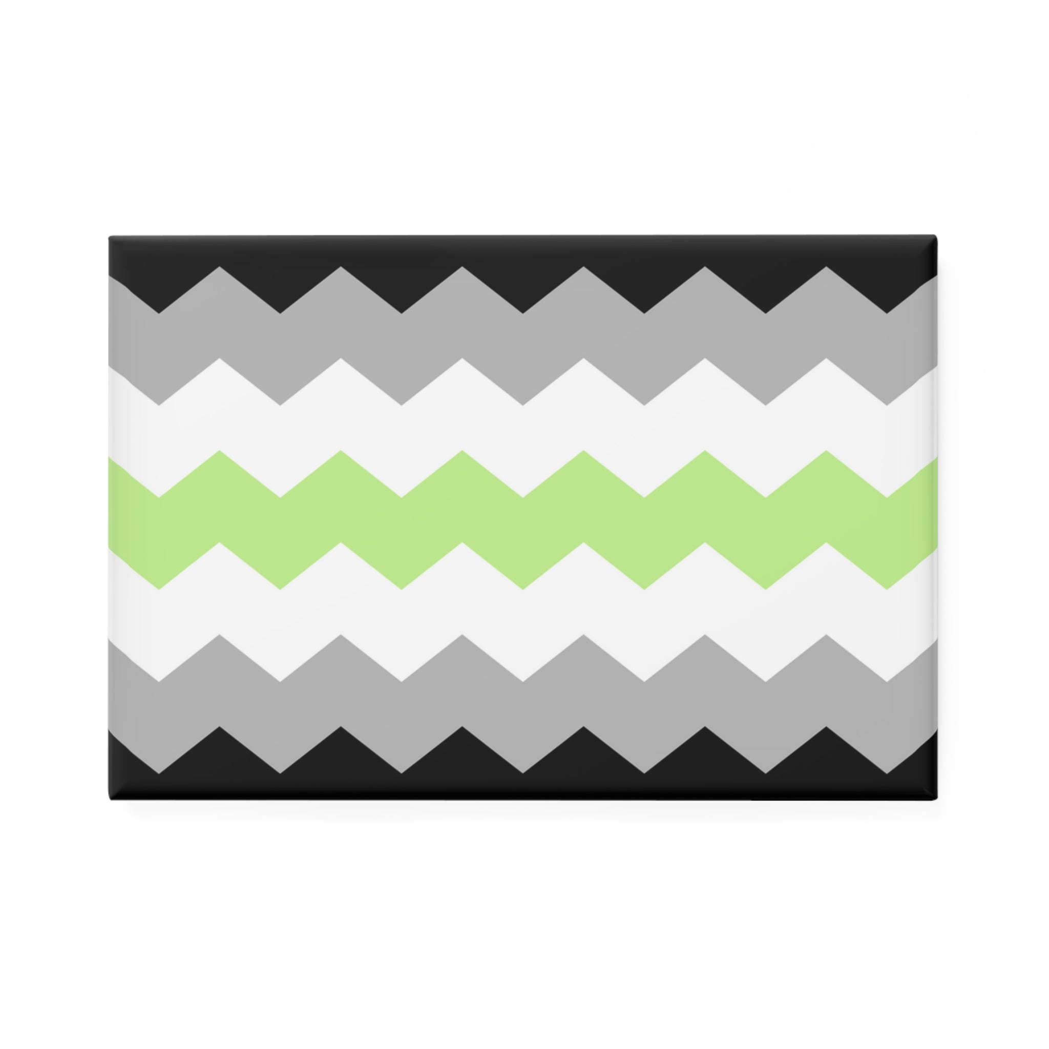 Agender Pride Flag Magnet: Wavey Rectangle Button for Fridge